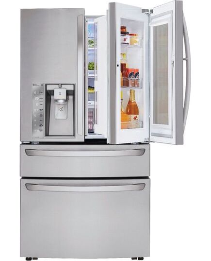 LG - 29.7 Cu. Ft. 4-Door French InstaView Door-in-Door Smart Wi-Fi Enabled Refrigerator - Stainless steel, изображение 2