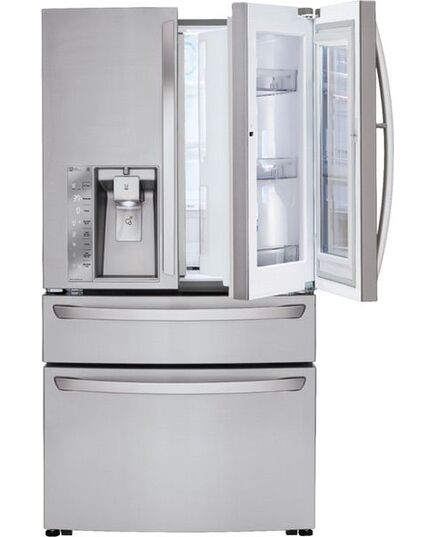 LG - 29.7 Cu. Ft. 4-Door French InstaView Door-in-Door Smart Wi-Fi Enabled Refrigerator - Stainless steel, изображение 3