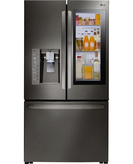 LG - 23.5 Cu. Ft. French InstaView Door-in-Door Counter-Depth Smart Wi-Fi Enabled Refrigerator - PrintProof Black Stainless Steel, изображение 2