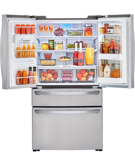 LG - 29.7 Cu. Ft. 4-Door French InstaView Door-in-Door Smart Wi-Fi Enabled Refrigerator - Stainless steel, изображение 4