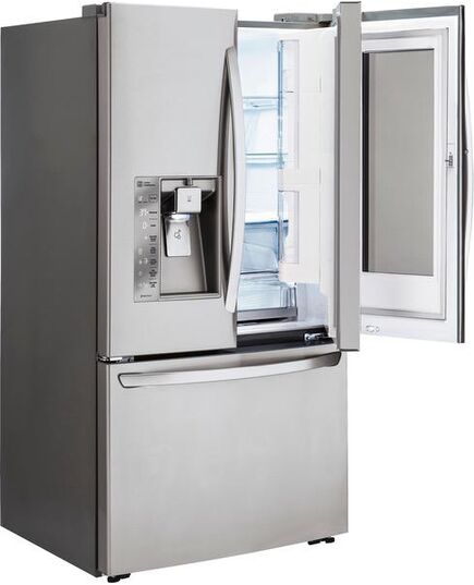 LG - 23.5 Cu. Ft. French InstaView Door-in-Door Counter-Depth Smart Wi-Fi Enabled Refrigerator - Stainless steel, изображение 3