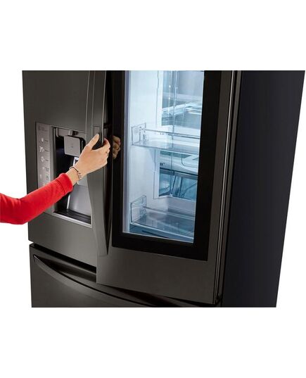 LG - 23.5 Cu. Ft. French InstaView Door-in-Door Counter-Depth Smart Wi-Fi Enabled Refrigerator - PrintProof Black Stainless Steel, изображение 4