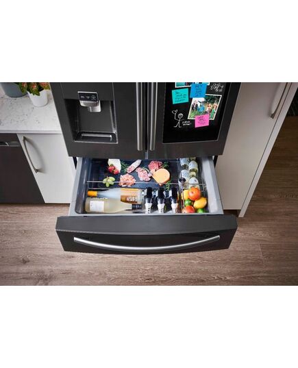 Samsung - Family Hub 22.2 Cu. Ft. 4-Door French Door Counter-Depth Refrigerator - Fingerprint Resistant Black Stainless Steel, изображение 4