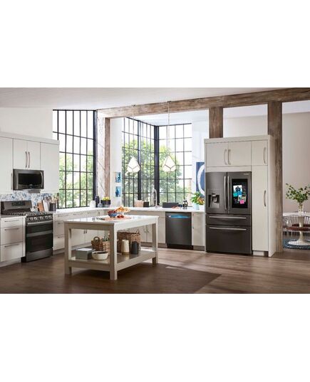 Samsung - Family Hub 22.2 Cu. Ft. 4-Door French Door Counter-Depth Refrigerator - Fingerprint Resistant Black Stainless Steel, изображение 5