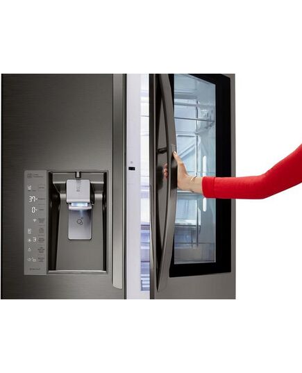 LG - 23.5 Cu. Ft. French InstaView Door-in-Door Counter-Depth Smart Wi-Fi Enabled Refrigerator - PrintProof Black Stainless Steel, изображение 5