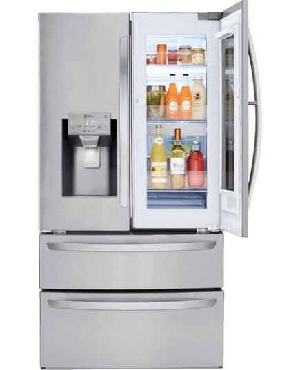 LG - InstaView Door-in-Door 27.8 Cu. Ft. 4-Door French Door Refrigerator - PrintProof Stainless Steel, изображение 6