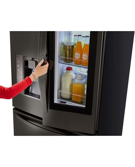 LG - 23.5 Cu. Ft. French InstaView Door-in-Door Counter-Depth Smart Wi-Fi Enabled Refrigerator - PrintProof Black Stainless Steel, изображение 6