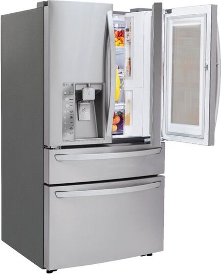 LG - 29.7 Cu. Ft. 4-Door French InstaView Door-in-Door Smart Wi-Fi Enabled Refrigerator - Stainless steel, изображение 8