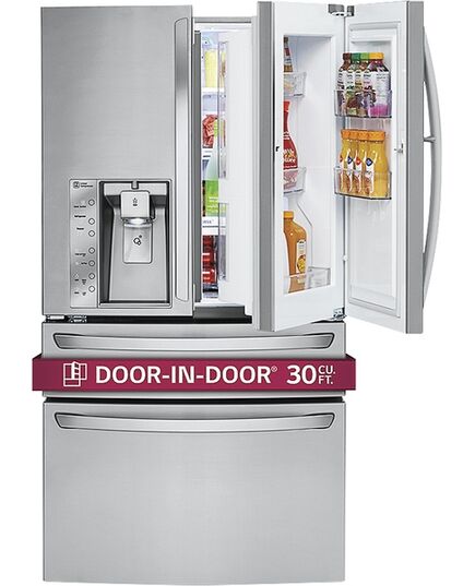 LG - Door-in-Door 29.9 Cu. Ft. 4-Door French Door Refrigerator with Thru-the-Door Ice and Water - Stainless steel, изображение 7
