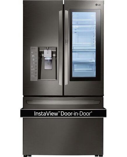 LG - 23.5 Cu. Ft. French InstaView Door-in-Door Counter-Depth Smart Wi-Fi Enabled Refrigerator - PrintProof Black Stainless Steel, изображение 7