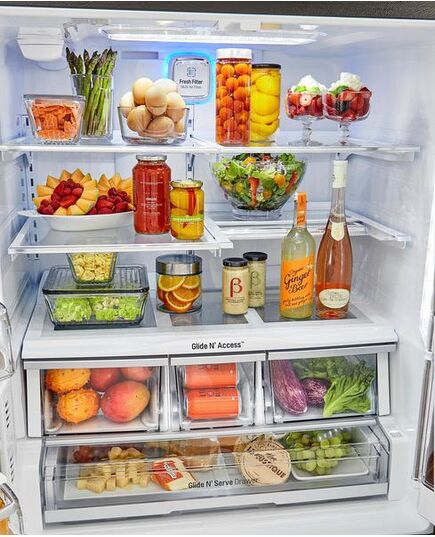 LG - 23.5 Cu. Ft. French InstaView Door-in-Door Counter-Depth Smart Wi-Fi Enabled Refrigerator - PrintProof Black Stainless Steel, изображение 9