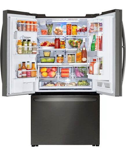 LG - 23.5 Cu. Ft. French InstaView Door-in-Door Counter-Depth Smart Wi-Fi Enabled Refrigerator - PrintProof Black Stainless Steel, изображение 26