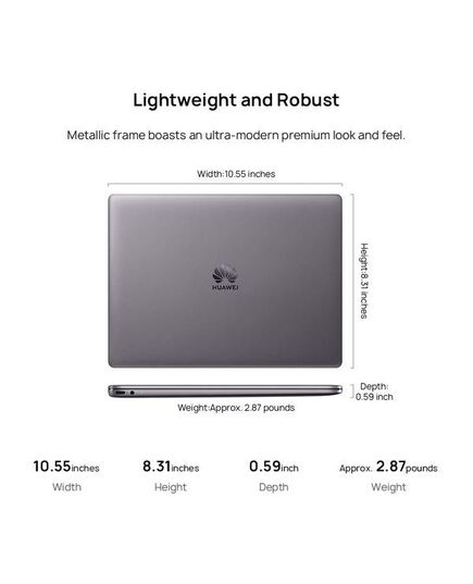 Huawei Matebook 13 Signature Edn. Laptop - 13" 2K Touch, 8th Gen i5, 8 GB RAM, 256 GB SSD, Office 365 Personal 1-Year, Silver(Us Warranty), изображение 5
