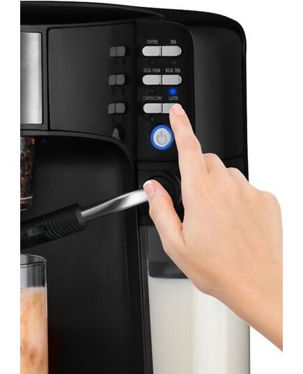 Gourmia - Single Serve K-Cup Pod Coffee Maker with Built-In Frother - Black/Stainless Steel, изображение 5