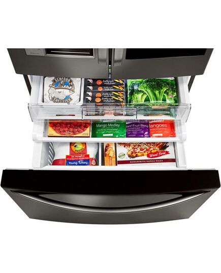 LG - 23.5 Cu. Ft. French InstaView Door-in-Door Counter-Depth Smart Wi-Fi Enabled Refrigerator - PrintProof Black Stainless Steel, изображение 28