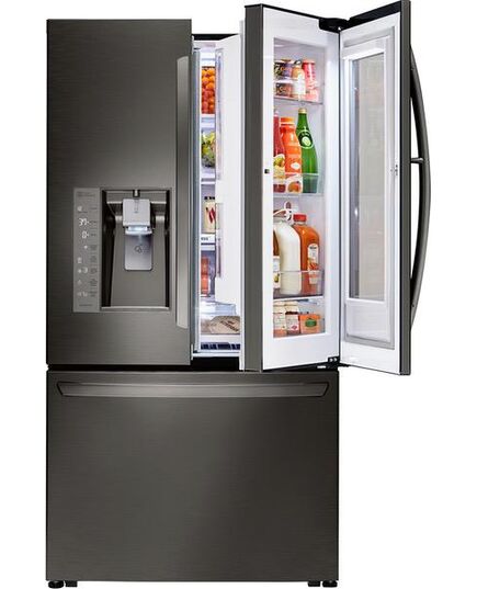 LG - 23.5 Cu. Ft. French InstaView Door-in-Door Counter-Depth Smart Wi-Fi Enabled Refrigerator - PrintProof Black Stainless Steel, изображение 30