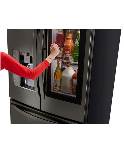 LG - 23.5 Cu. Ft. French InstaView Door-in-Door Counter-Depth Smart Wi-Fi Enabled Refrigerator - PrintProof Black Stainless Steel, изображение 31